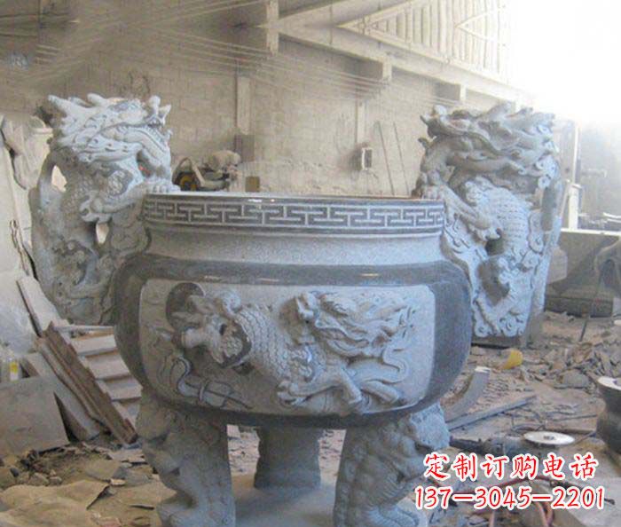 重庆寺庙景观龙头水缸石雕