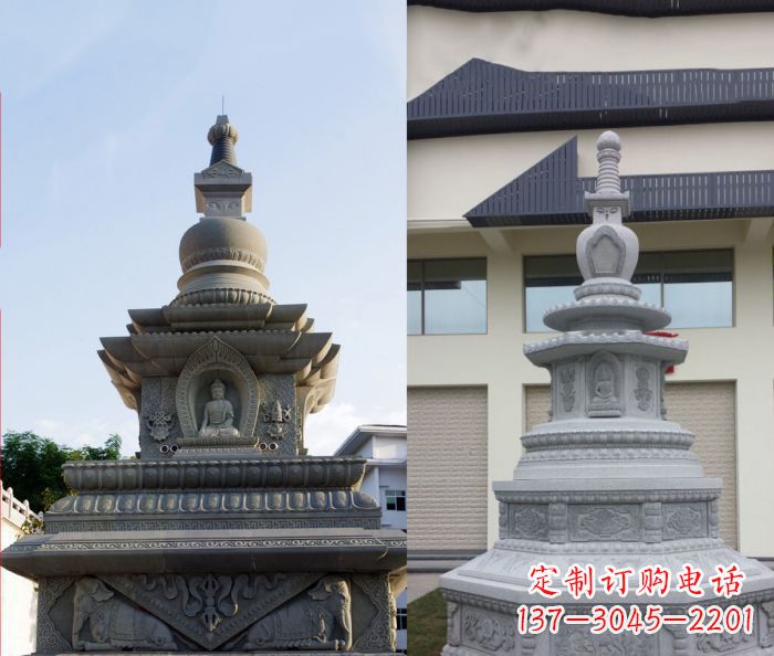 重庆寺庙景观舍利塔石雕 (3)