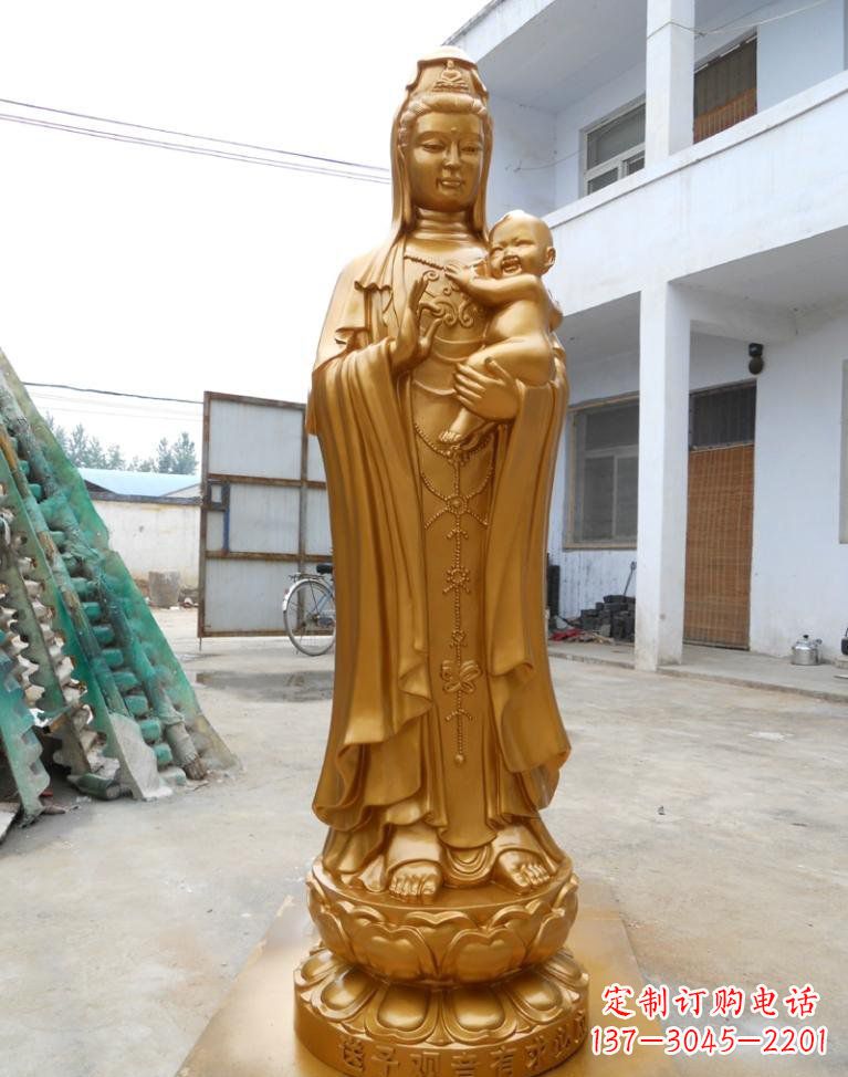 重庆寺庙立式送子观音铜雕