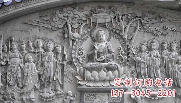 重庆寺庙墙壁石浮雕佛像