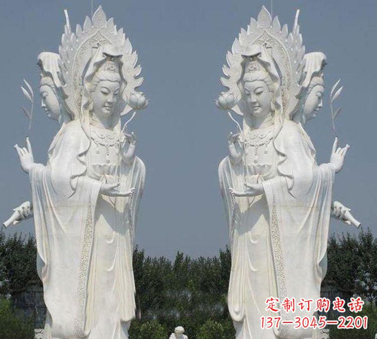 重庆寺庙三面观音菩萨雕塑