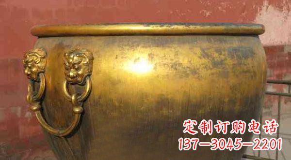 重庆寺庙水缸铜雕 (2)