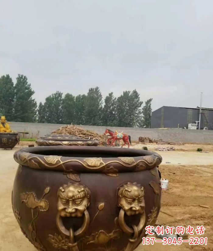 重庆寺庙水缸铜雕 (4)