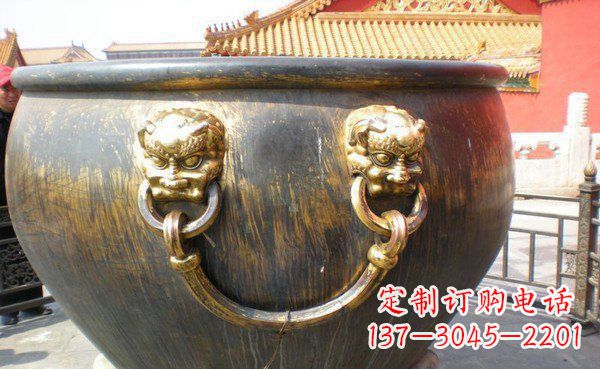 重庆寺庙水缸铜雕 (3)