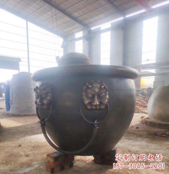重庆寺庙水缸铜雕