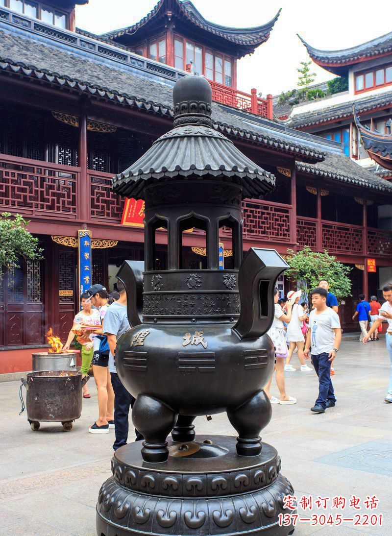 重庆寺庙铜香炉铜雕 (2)