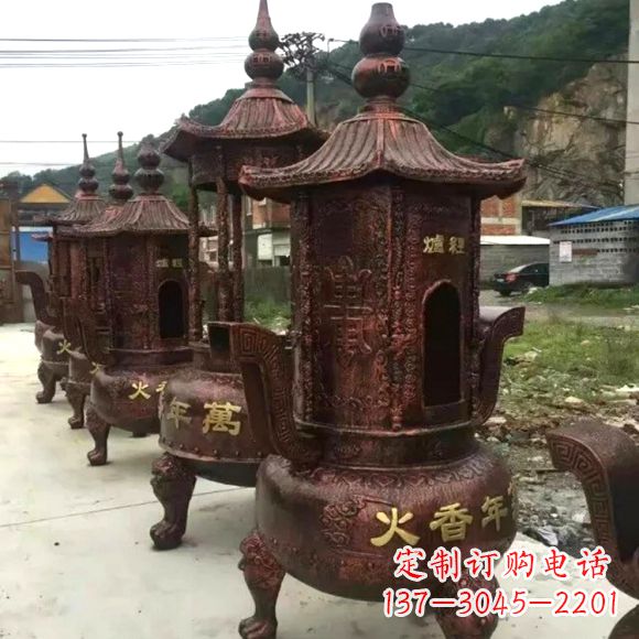 重庆寺庙铜香炉雕塑