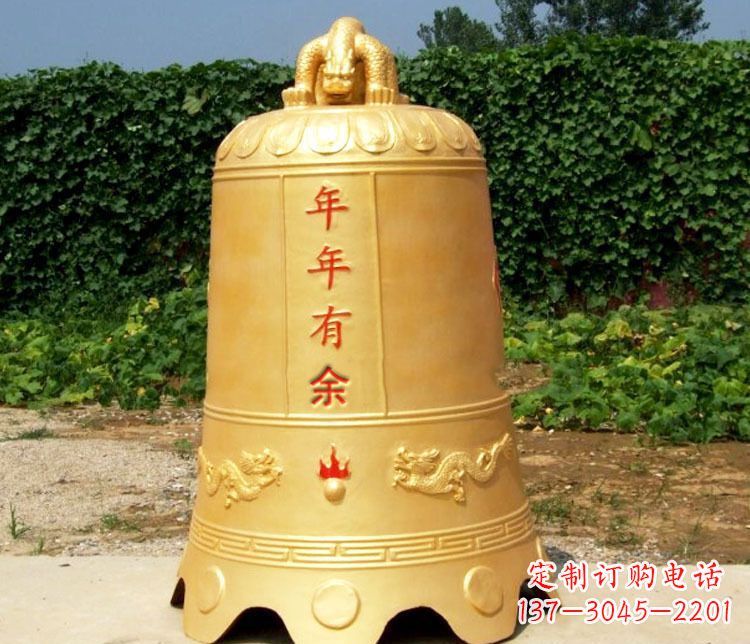 重庆寺庙铜钟雕塑 (2)