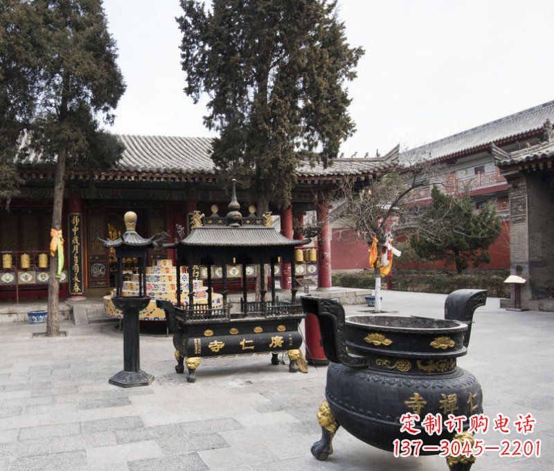 重庆寺庙铜香炉铜雕