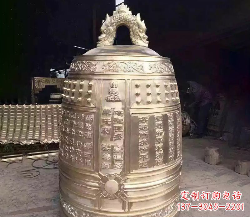 重庆寺庙铜钟雕塑 (3)