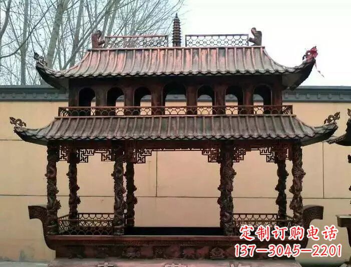 重庆寺庙香炉铜雕 (3)
