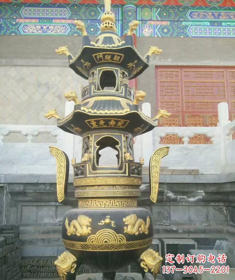 重庆寺庙香炉铜雕_1