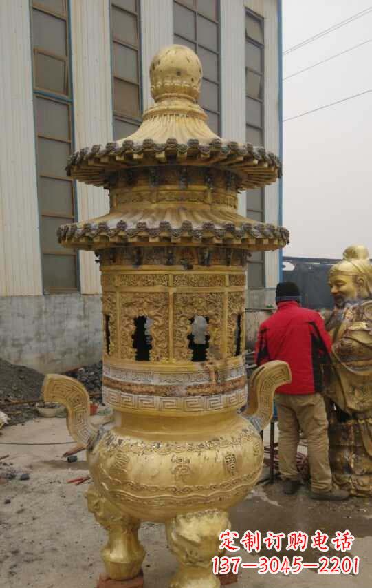 重庆寺庙香炉铜雕塑