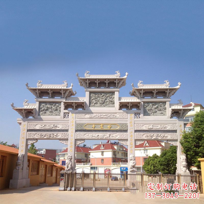 重庆寺院大门石雕牌楼