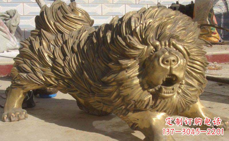 重庆松狮犬动物铜雕