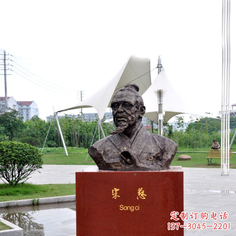 重庆宋慈铸铜头像雕塑-古代十大名医园林广场人物雕塑