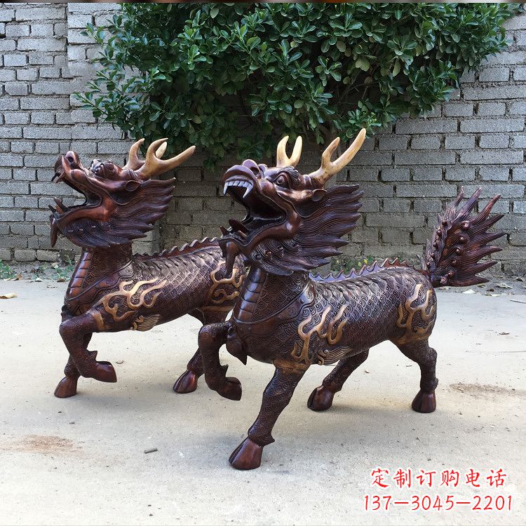 重庆送子麒麟铜雕塑