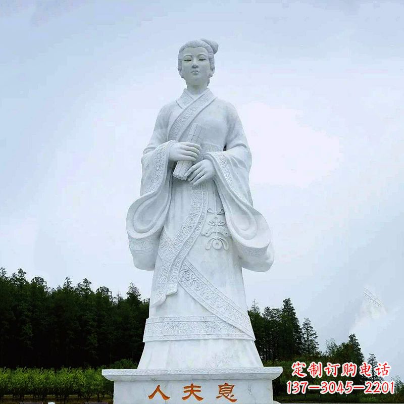 重庆桃花夫人息妫汉白玉雕塑-景区园林历史名人古代著名美女雕像