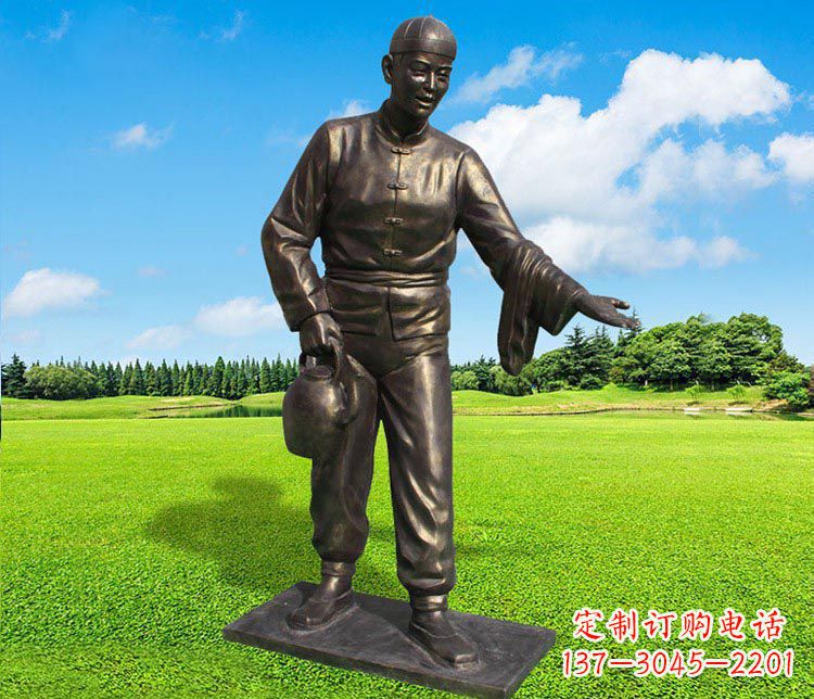 重庆提茶壶的店小二铜雕