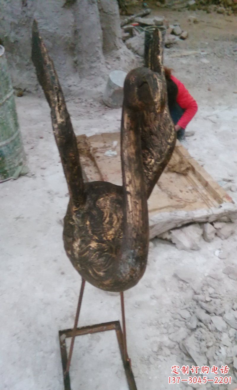 重庆天鹅动物铜雕 (2)