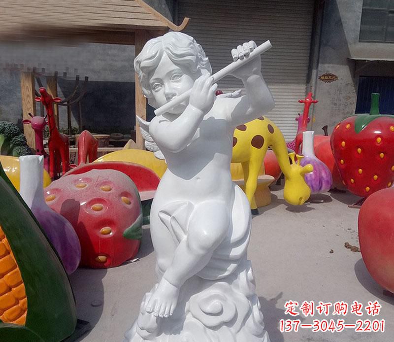 重庆天使吹笛人物石雕