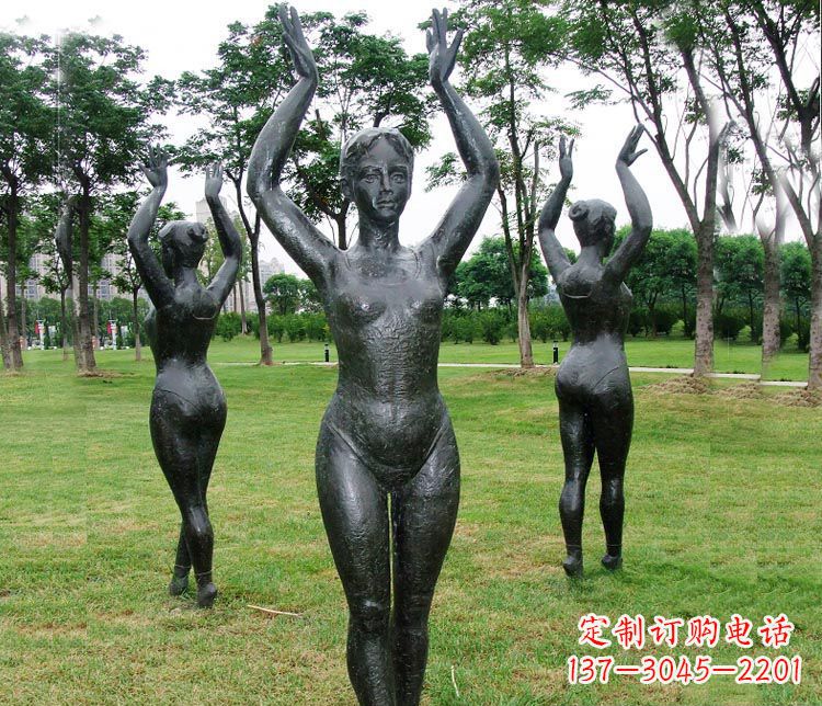 重庆跳芭蕾舞的女孩铜雕