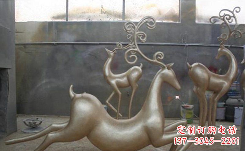 重庆铜雕抽象树枝梅花鹿雕塑