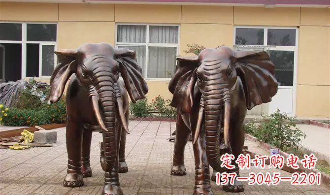 重庆铜雕大象公司门口动物雕塑