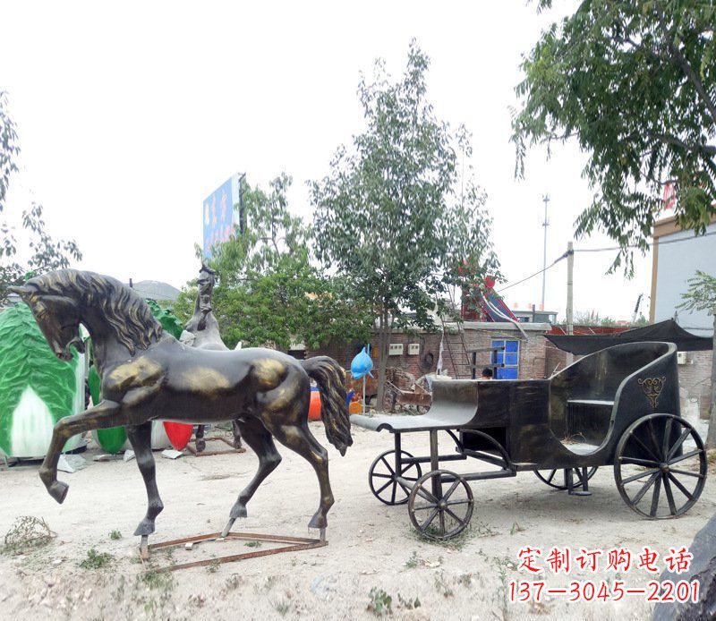 重庆铜雕古代战马景观摆件