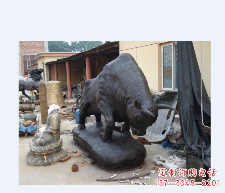 重庆铜雕广场水牛动物雕塑