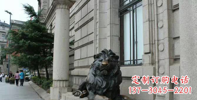 重庆铜雕跪姿狮子