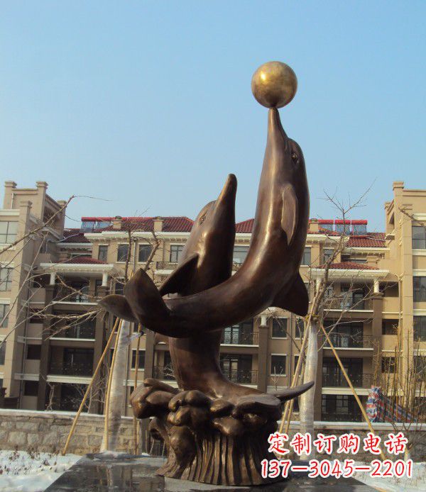 重庆铜雕海豚雕塑 (2)