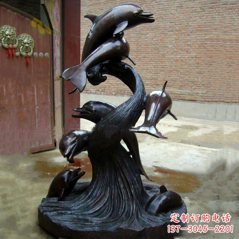 重庆铜雕海豚景观雕塑