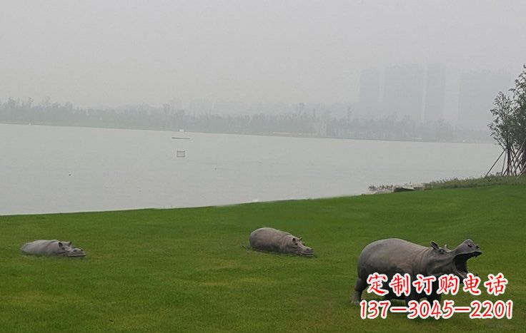 重庆铜雕河马公园动物雕塑