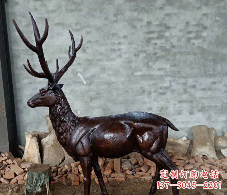 重庆铜雕户外公园动物雕塑鹿摆件