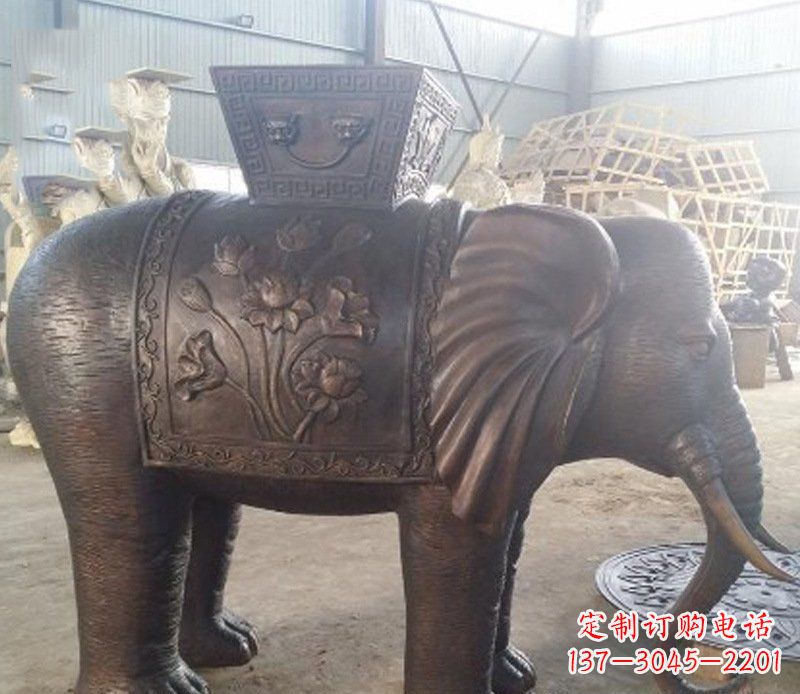 重庆铜雕吉祥大象园林动物摆件
