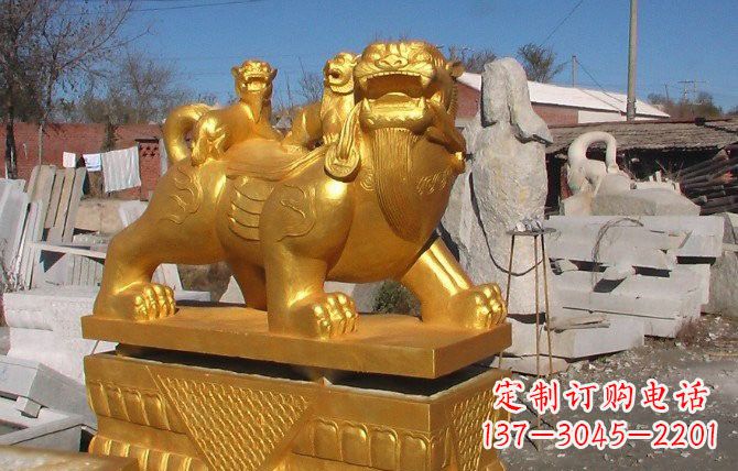 重庆铜雕母子貔貅