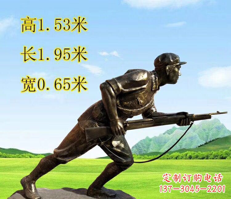 重庆铜雕拿枪战士雕塑