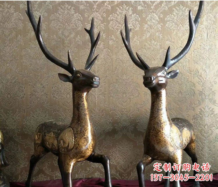 重庆铜雕室内装饰动物鹿雕塑