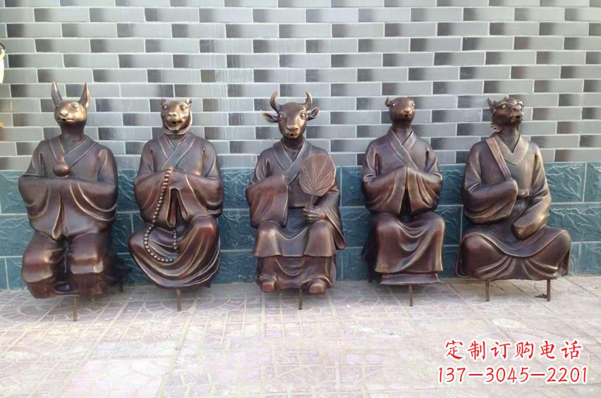 重庆铜雕兽首人身十二生肖雕塑