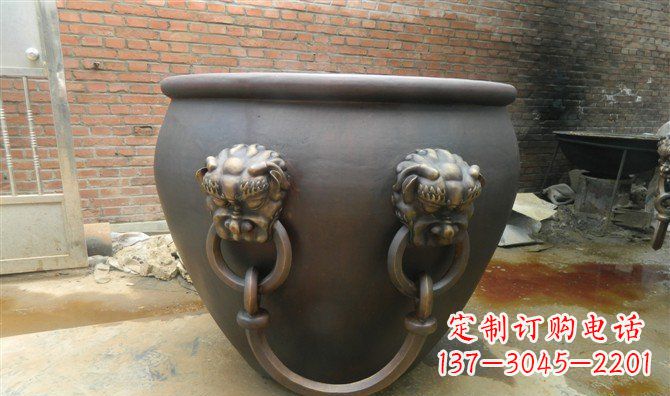 重庆铜雕水缸寺庙景观雕塑_2