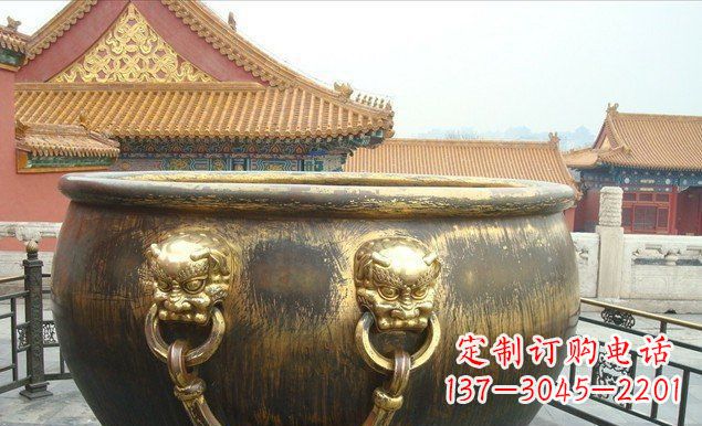 重庆铜雕水缸寺庙景观雕塑 (2)