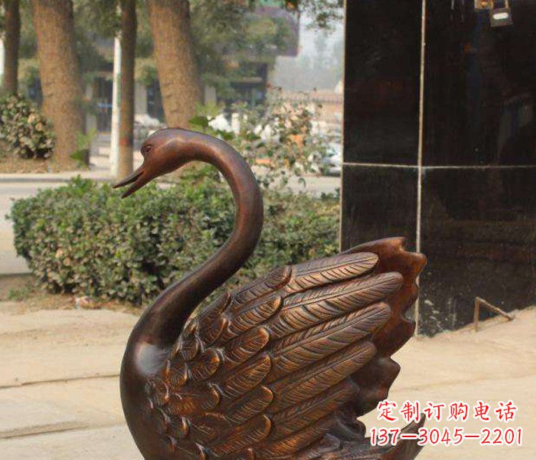 重庆铜雕水景天鹅动物雕塑