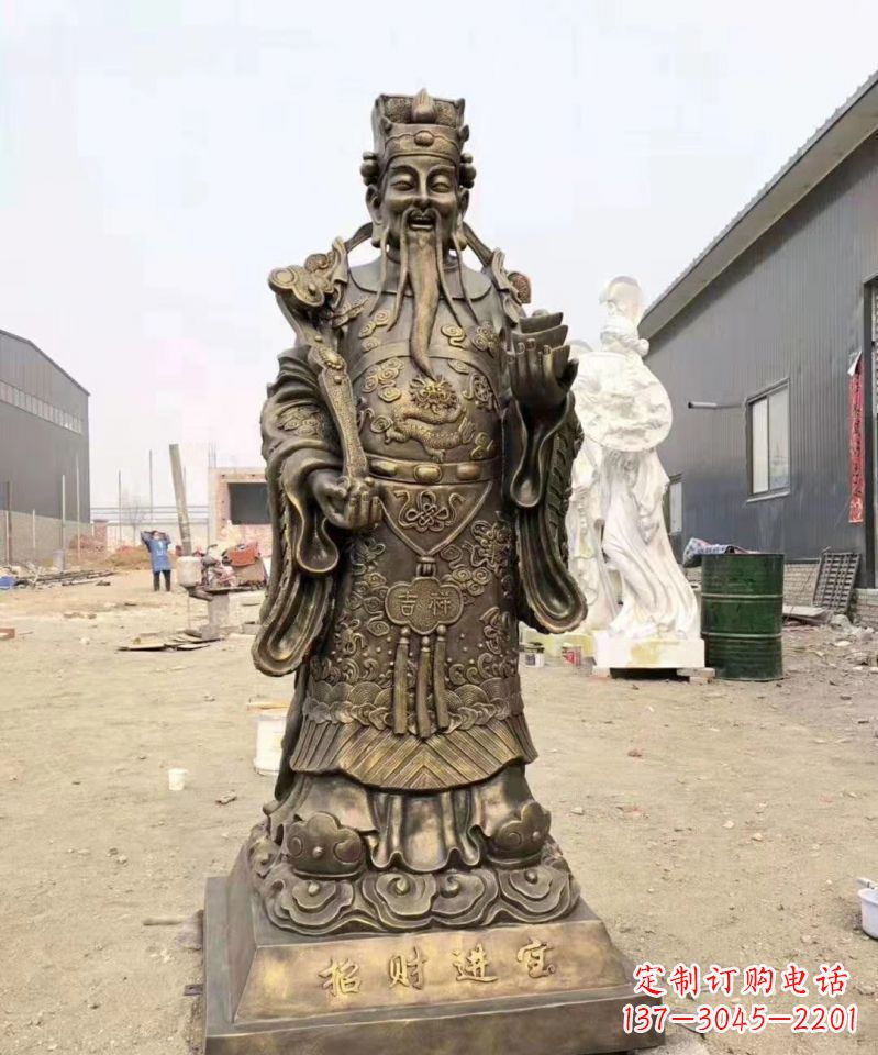 重庆铜雕寺庙财神雕塑