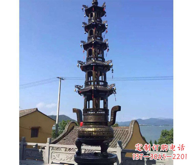 重庆铜雕寺庙大型多层香炉