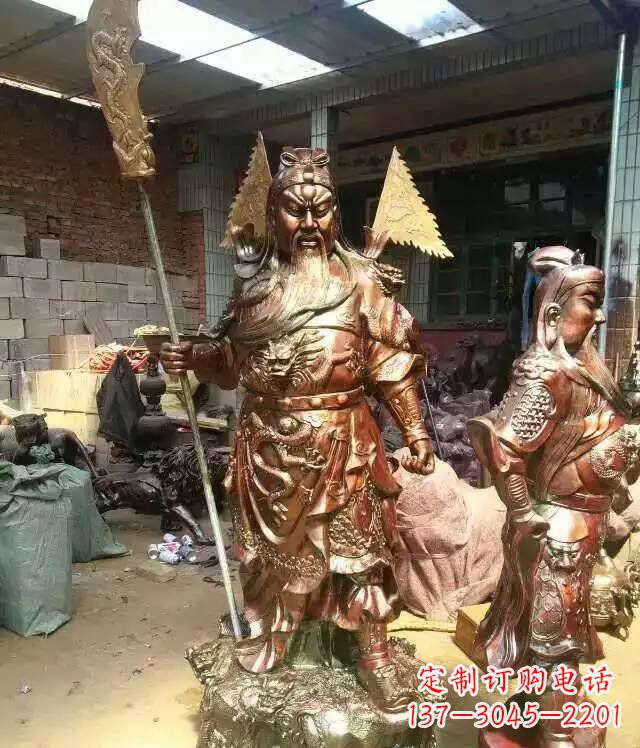 重庆铜雕武财神持刀关公雕塑