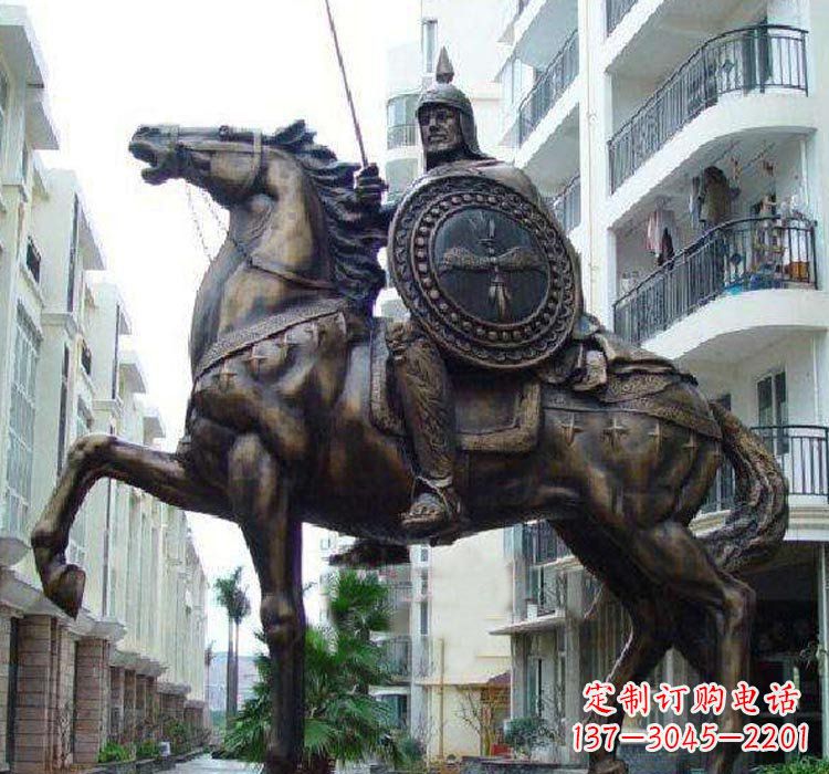 重庆铜雕西方骑马的人物