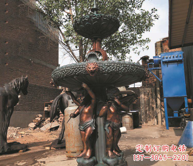 重庆铜雕西方人物喷泉景观雕塑