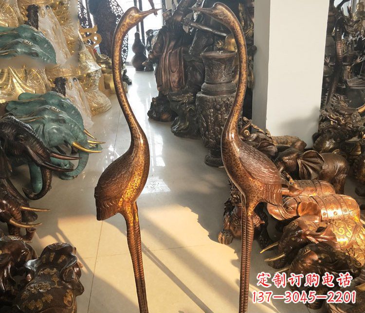 重庆铜雕仙鹤踩龟雕塑摆件
