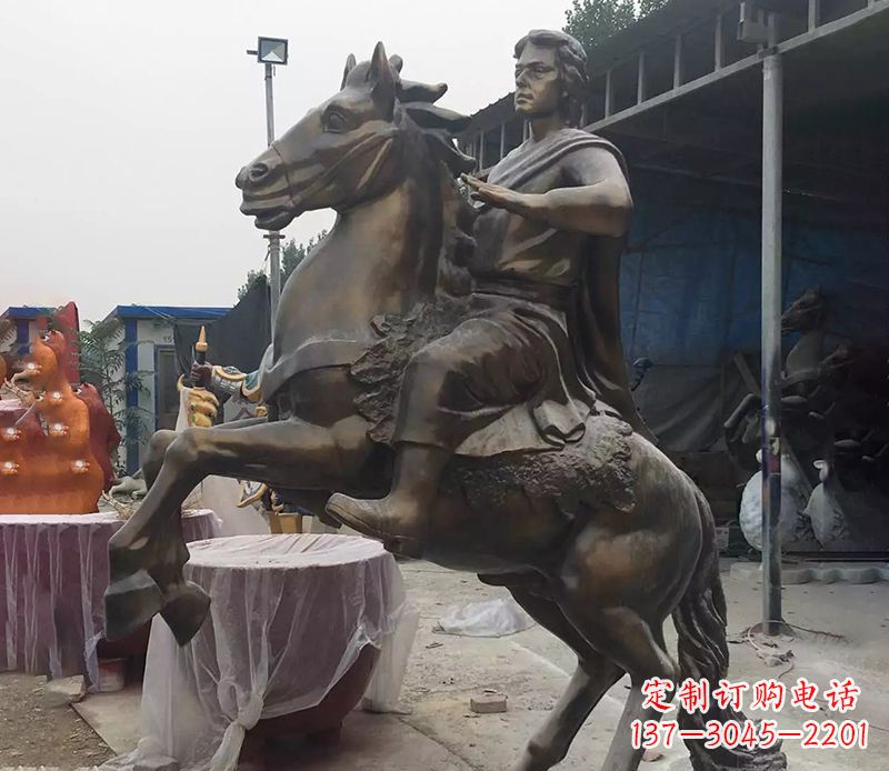 重庆铜雕现代骑马人物公园景观